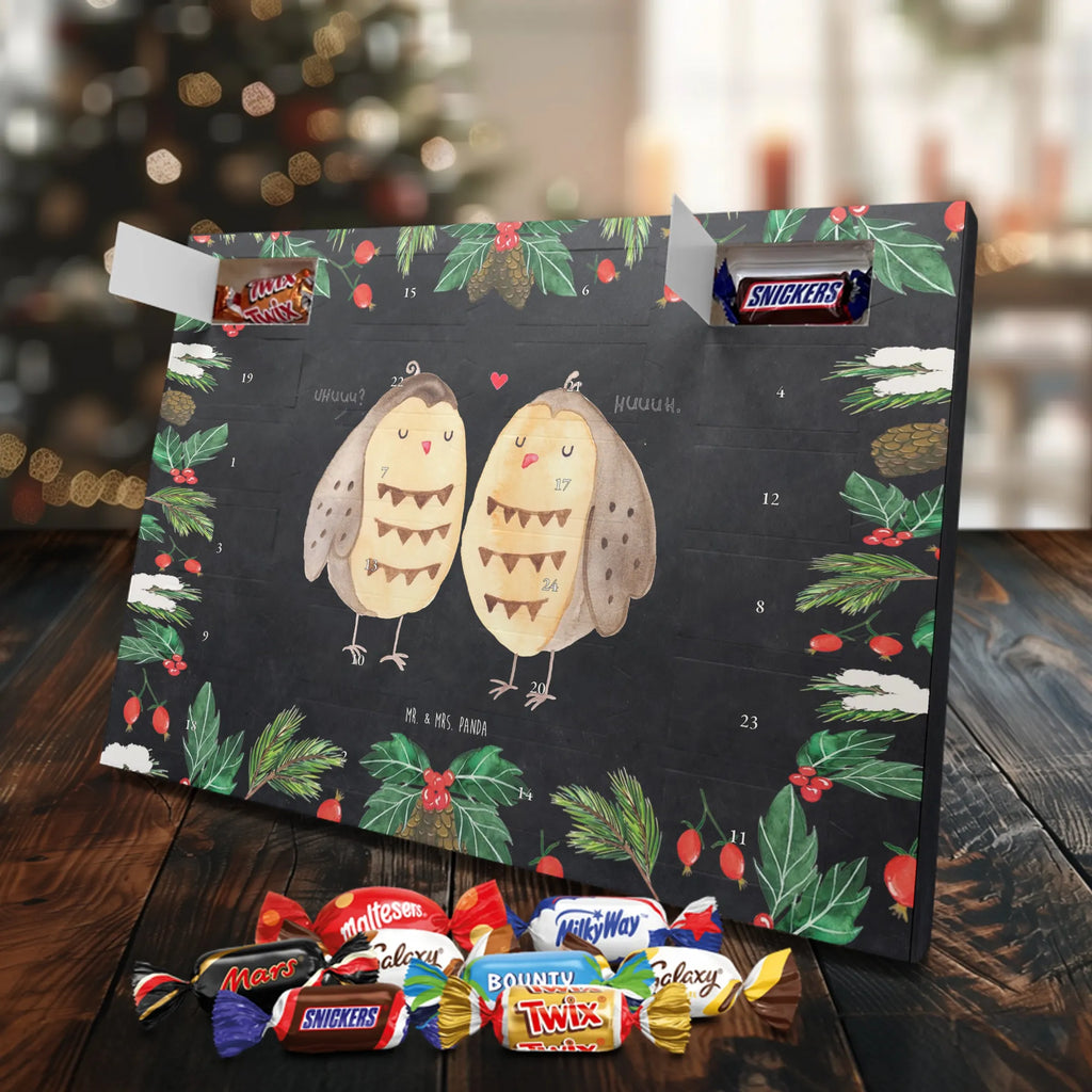 Chocolate advent calendar owls Love illustrated, nocturnal, romantic gift, gift ideas, birthday present, forest animal, bird, owl decor, Girlfriend gift, Pun funny, Owl decoration, Love saying, Wedding saying, Friend