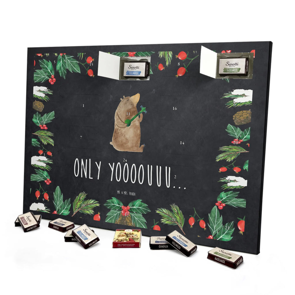Chocolate advent calendar bear guitar teddy bear, cuddly toy