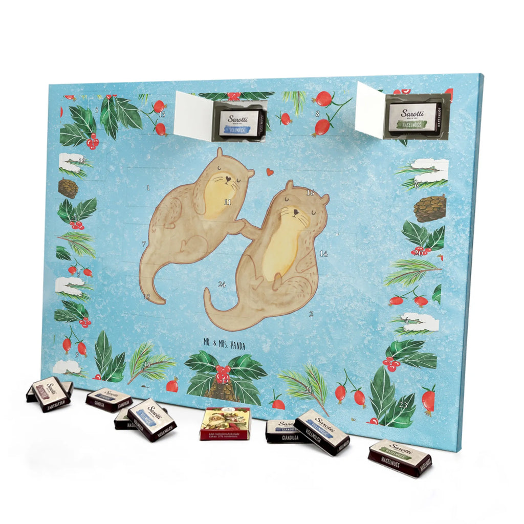 Chocolate advent calendar otter holding hands mammal, predator, gifts for people in love, gift ideas for animal lovers, animal, aquatic animal, marten, otter gifts, water mammal, water, water animal, sea otter, animal lover, European otter, baby otter, Otter Sea Otter Lake Otter