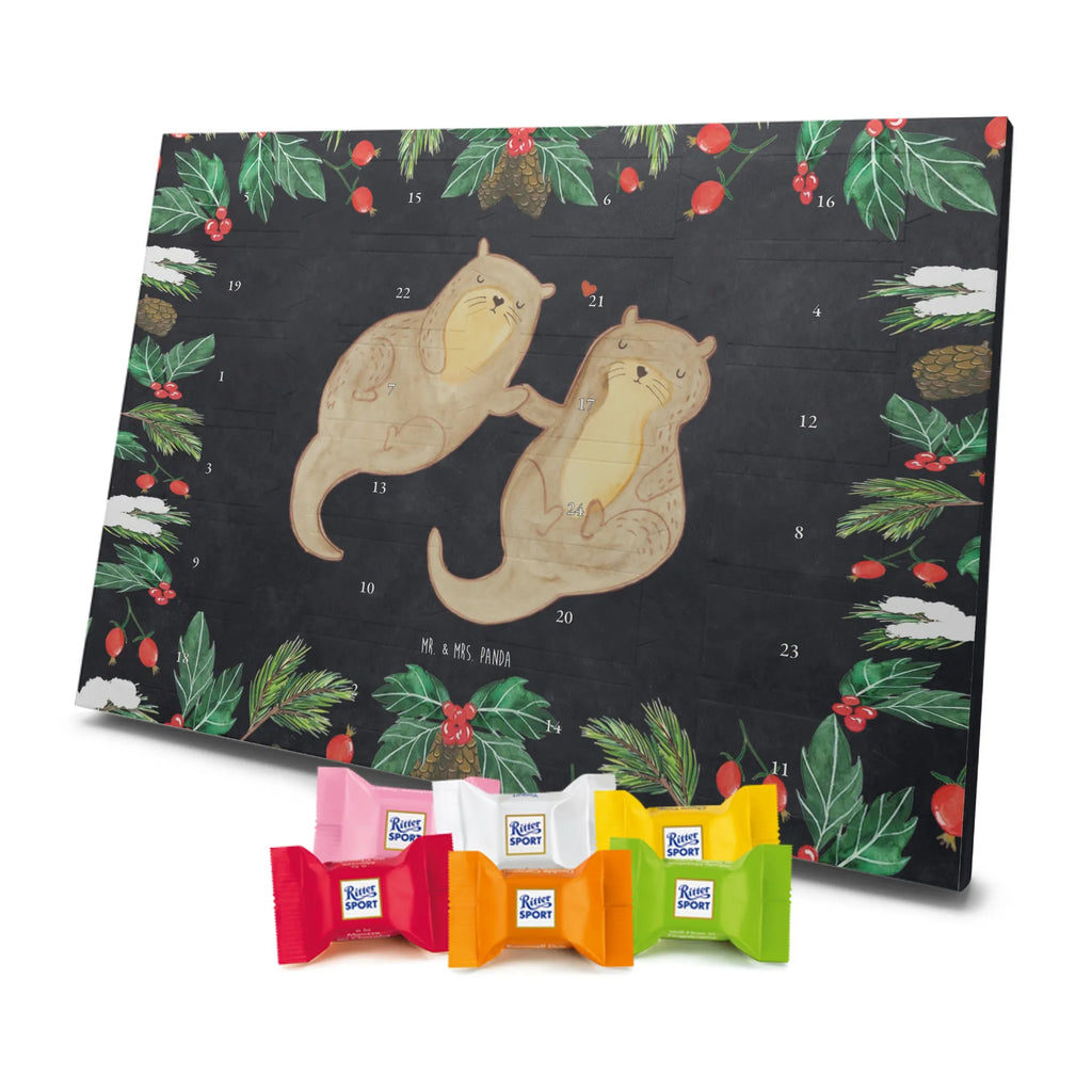 Chocolate advent calendar otter holding hands mammal, predator, gifts for people in love, gift ideas for animal lovers, animal, aquatic animal, marten, otter gifts, water mammal, water, water animal, sea otter, animal lover, European otter, baby otter, Otter Sea Otter Lake Otter