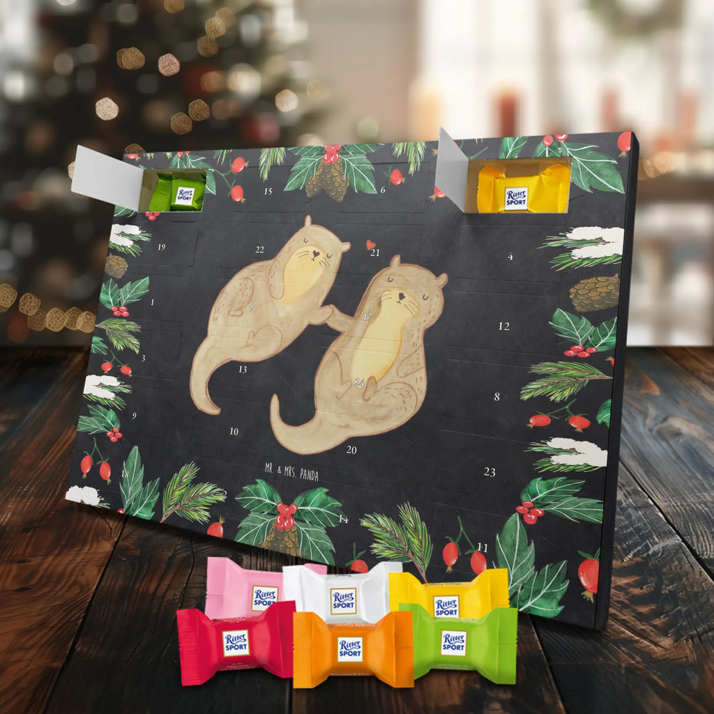 Chocolate advent calendar otter holding hands mammal, predator, gifts for people in love, gift ideas for animal lovers, animal, aquatic animal, marten, otter gifts, water mammal, water, water animal, sea otter, animal lover, European otter, baby otter, Otter Sea Otter Lake Otter