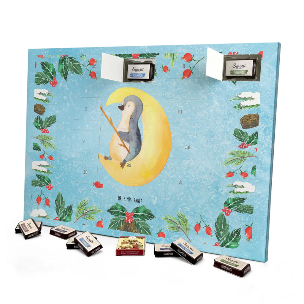 Chocolate advent calendar Penguin moon North Pole, Penguins, bedroom, night's rest, falling asleep, insomnia, guest room, sleep, penguins, saying