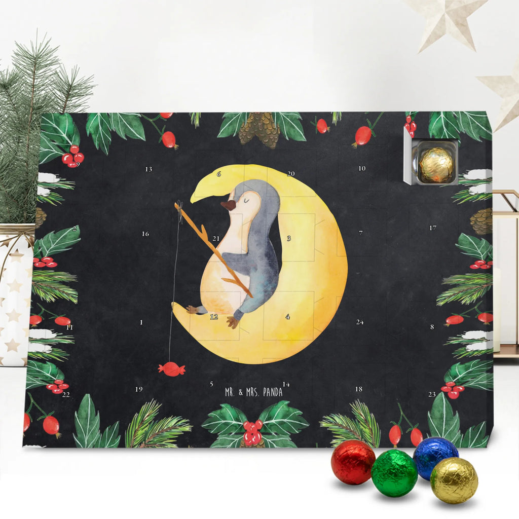Chocolate advent calendar Penguin moon North Pole, Penguins, bedroom, night's rest, falling asleep, insomnia, guest room, sleep, penguins, saying