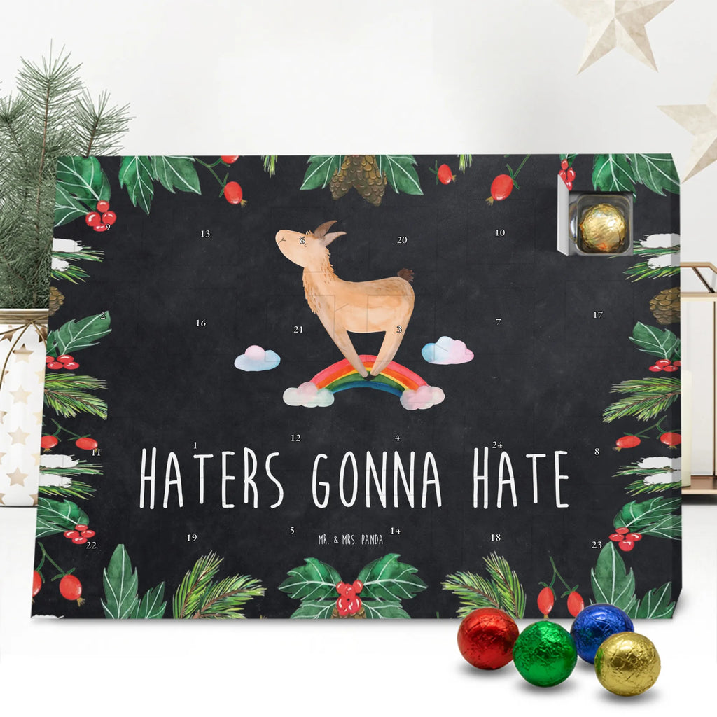 Chocolate advent calendar lama rainbow Llama, alpaca, trendy animal, Freedom, Cloud country, Outsider, School, Rainbow, Self-employed