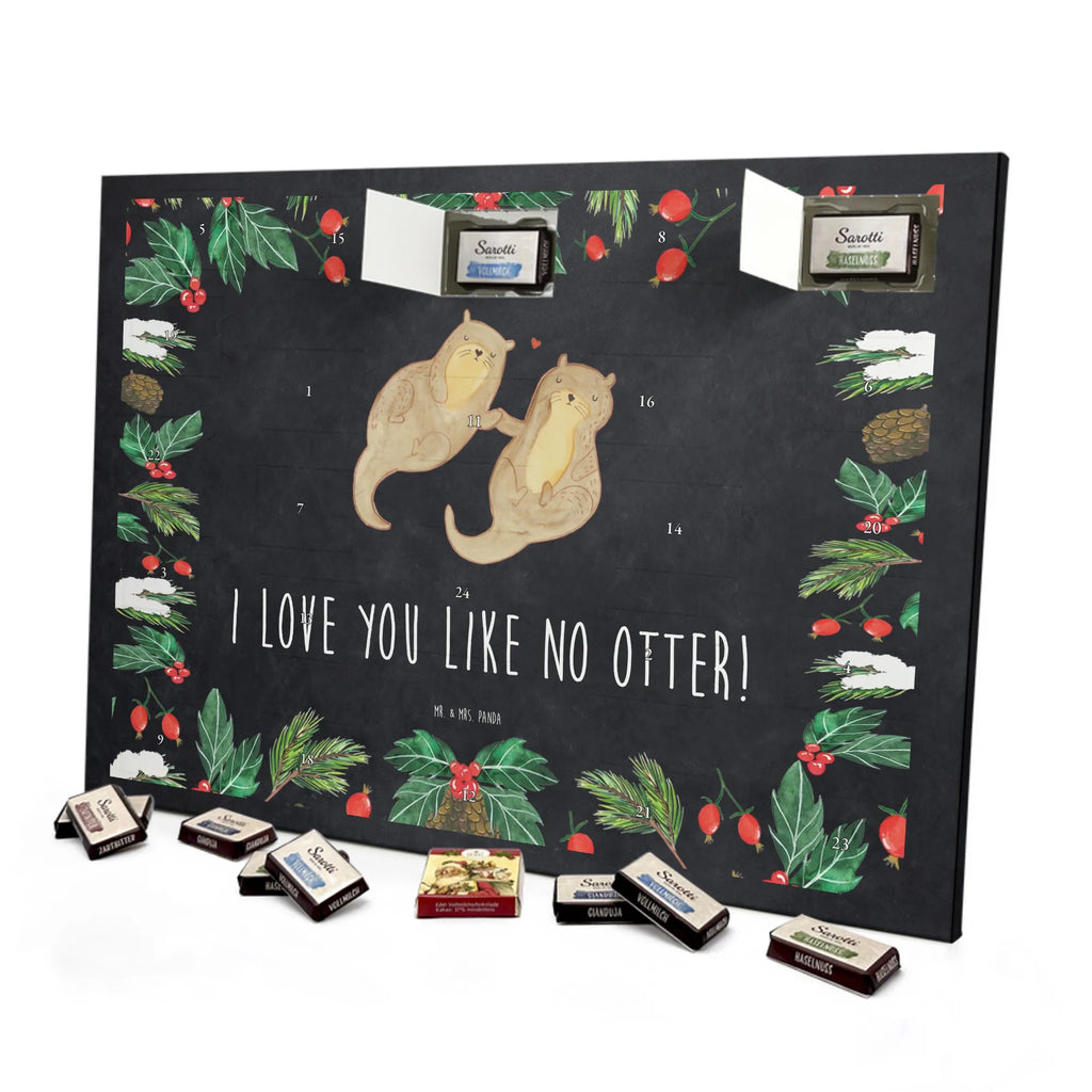 Chocolate advent calendar otter holding hands mammal, predator, gifts for people in love, gift ideas for animal lovers, animal, aquatic animal, marten, otter gifts, water mammal, water, water animal, sea otter, animal lover, European otter, baby otter, Otter Sea Otter Lake Otter