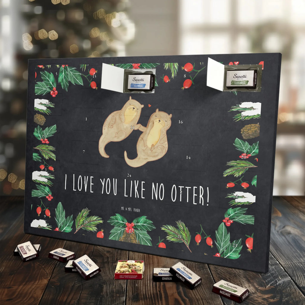 Chocolate advent calendar otter holding hands mammal, predator, gifts for people in love, gift ideas for animal lovers, animal, aquatic animal, marten, otter gifts, water mammal, water, water animal, sea otter, animal lover, European otter, baby otter, Otter Sea Otter Lake Otter
