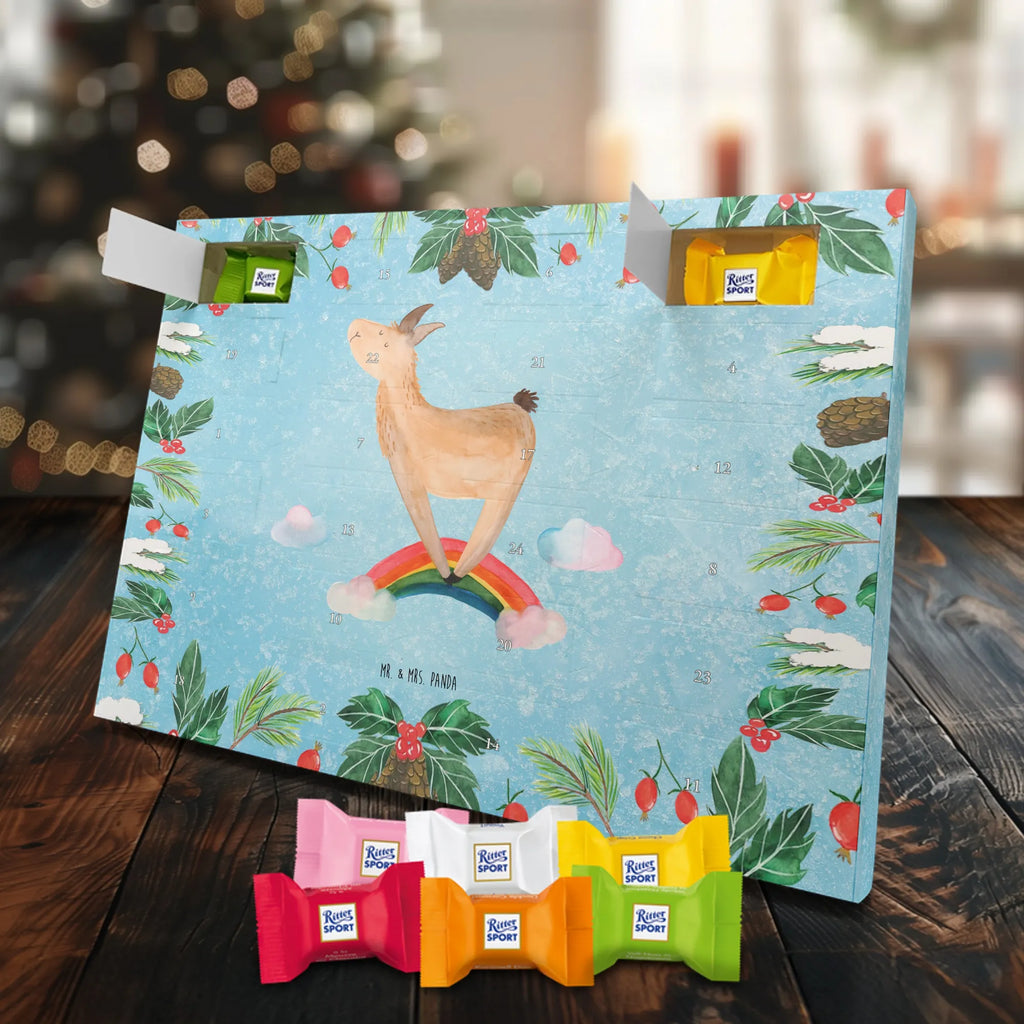 Chocolate advent calendar lama rainbow Llama, alpaca, trendy animal, Freedom, Cloud country, Outsider, School, Rainbow, Self-employed