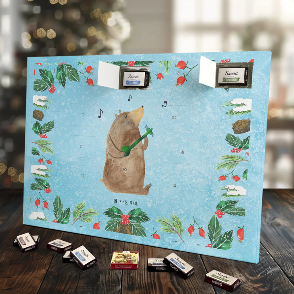 Chocolate advent calendar bear guitar teddy bear, cuddly toy