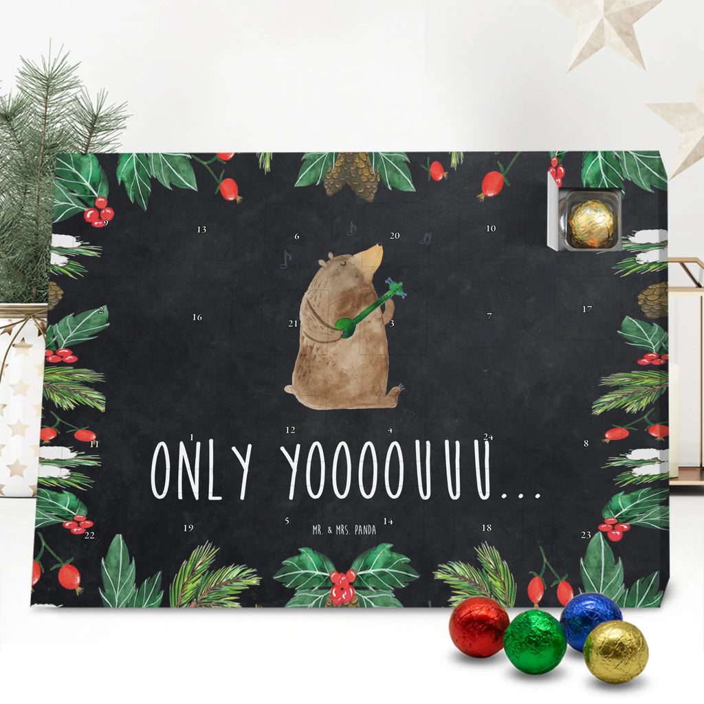 Chocolate advent calendar bear guitar teddy bear, cuddly toy