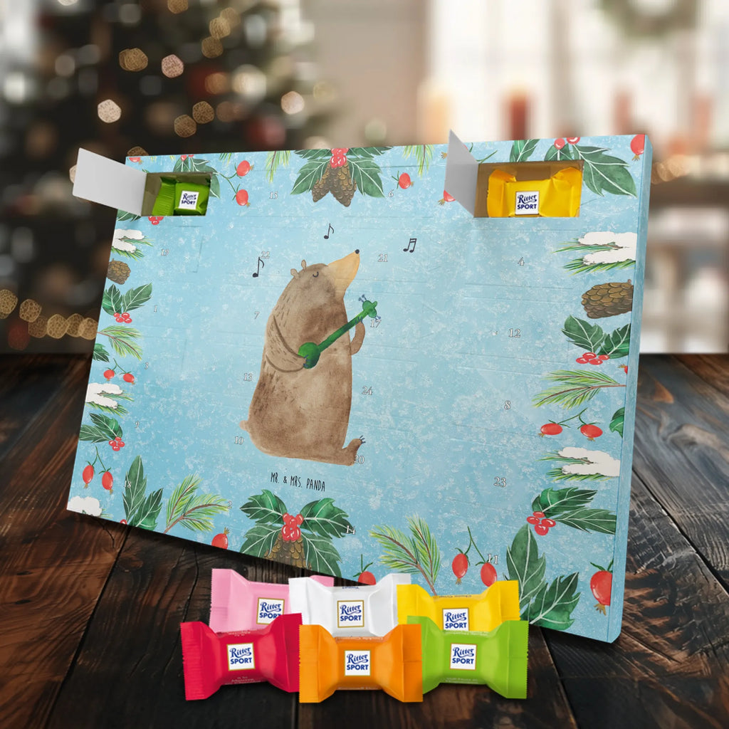 Chocolate advent calendar bear guitar teddy bear, cuddly toy
