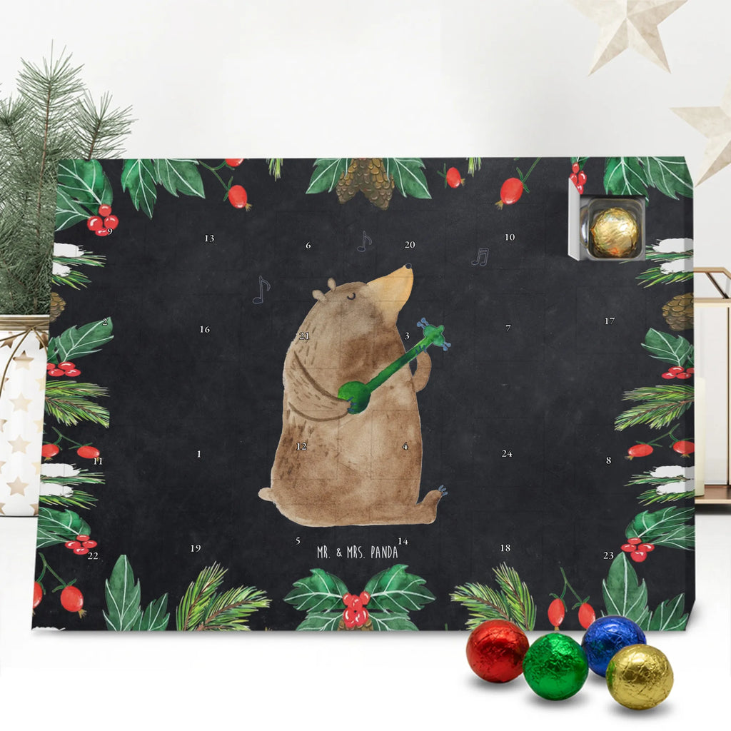Chocolate advent calendar bear guitar teddy bear, cuddly toy