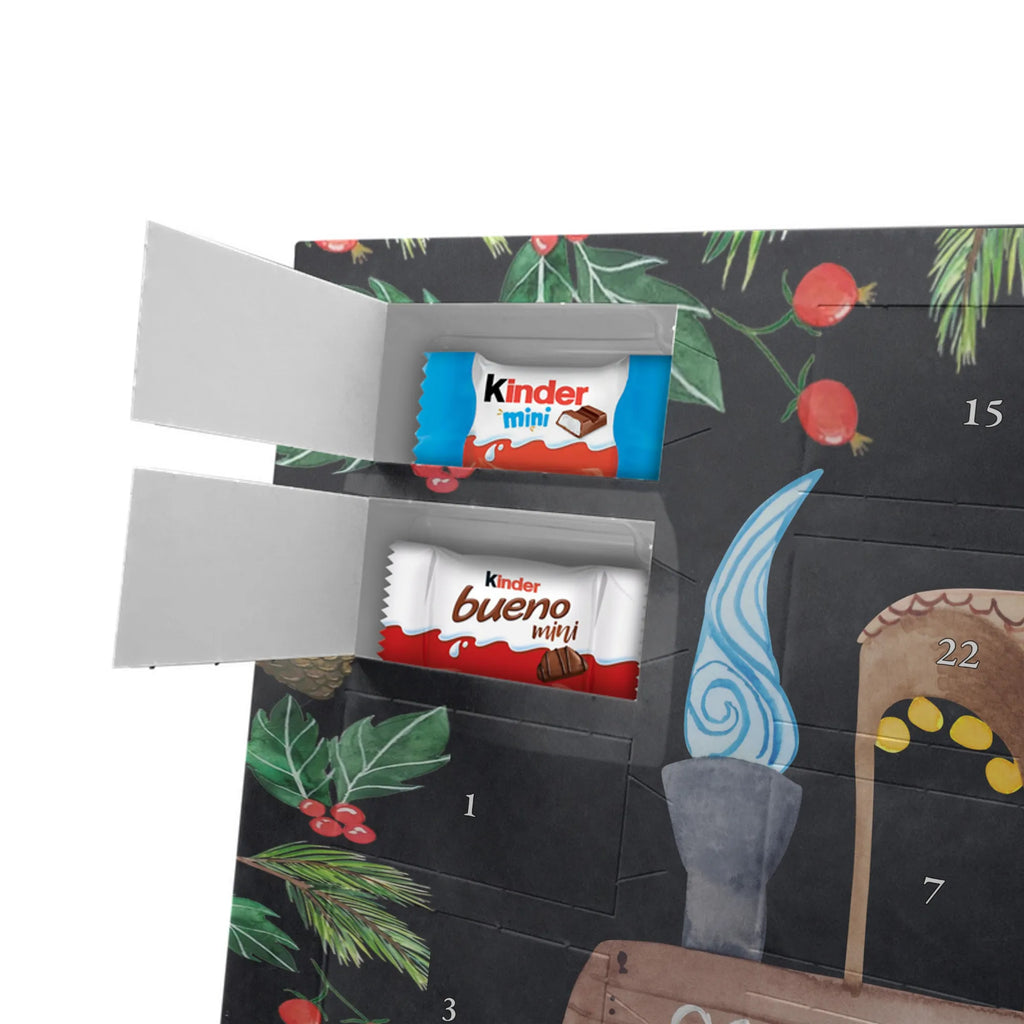 Chocolate advent calendar hedgehog Chestnuts Christmas time, snow