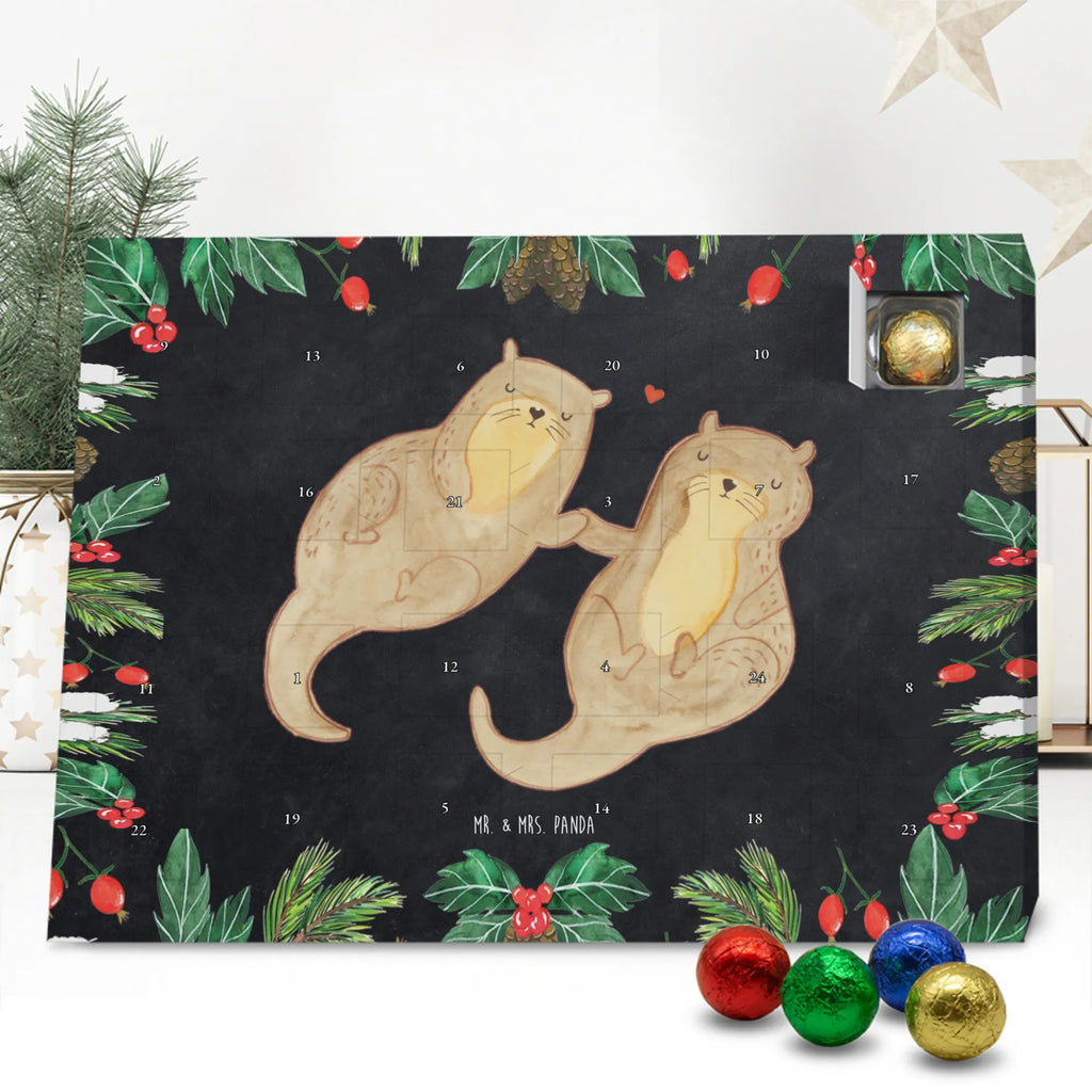 Chocolate advent calendar otter holding hands mammal, predator, gifts for people in love, gift ideas for animal lovers, animal, aquatic animal, marten, otter gifts, water mammal, water, water animal, sea otter, animal lover, European otter, baby otter, Otter Sea Otter Lake Otter