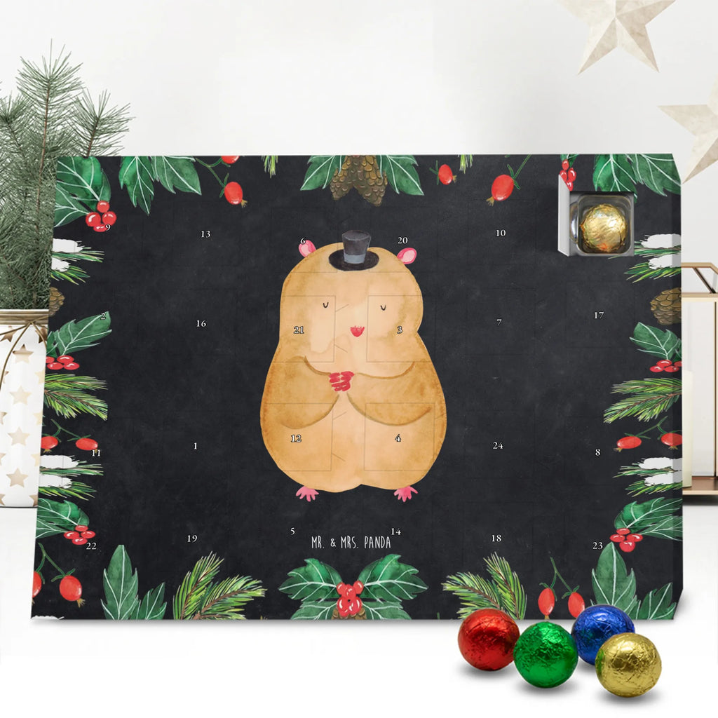 Chocolate advent calendar hamster cap gift ideas, gifts, small animals, good mood, cute, funny sayings, cute animal motives, hand drawn, special gifts, card, animal lover, top hat, dwarf hamster, magician, wizard, hat