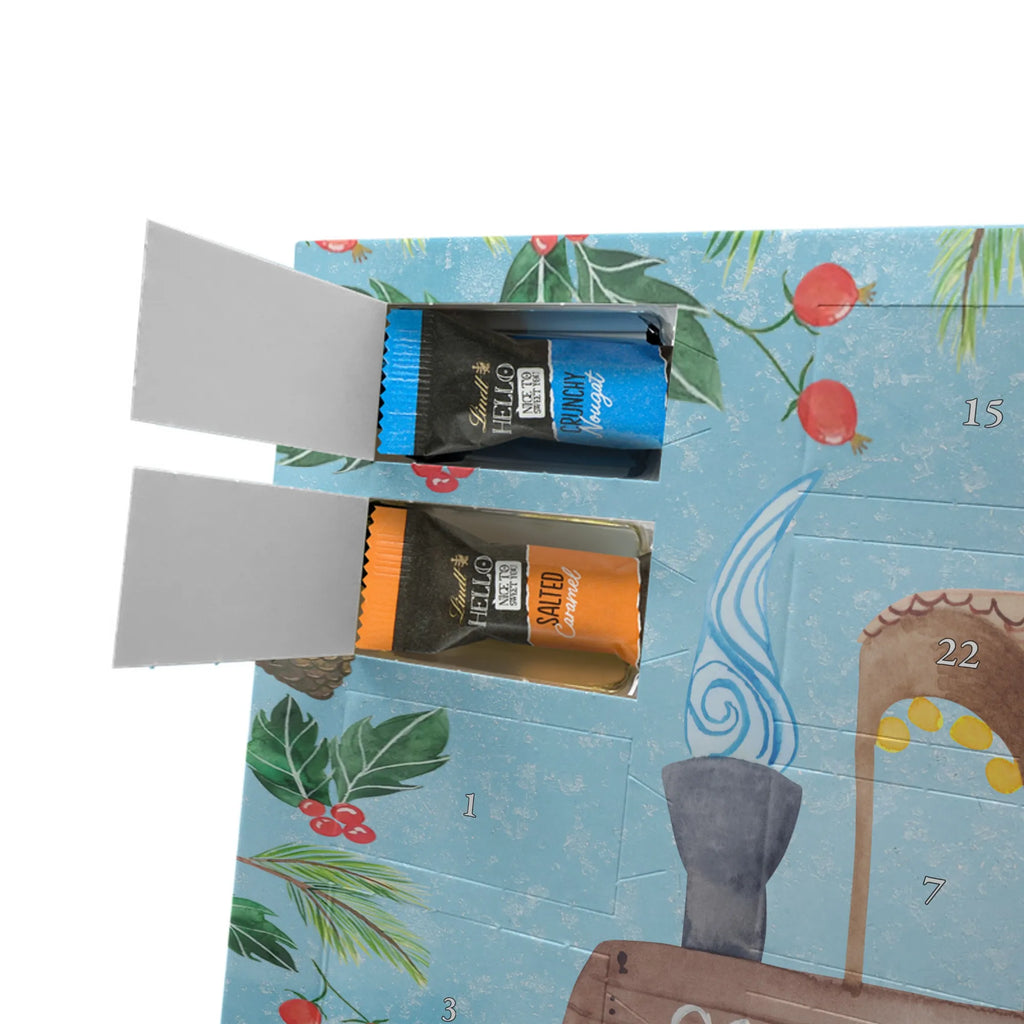 Chocolate advent calendar hedgehog Chestnuts Christmas time, snow