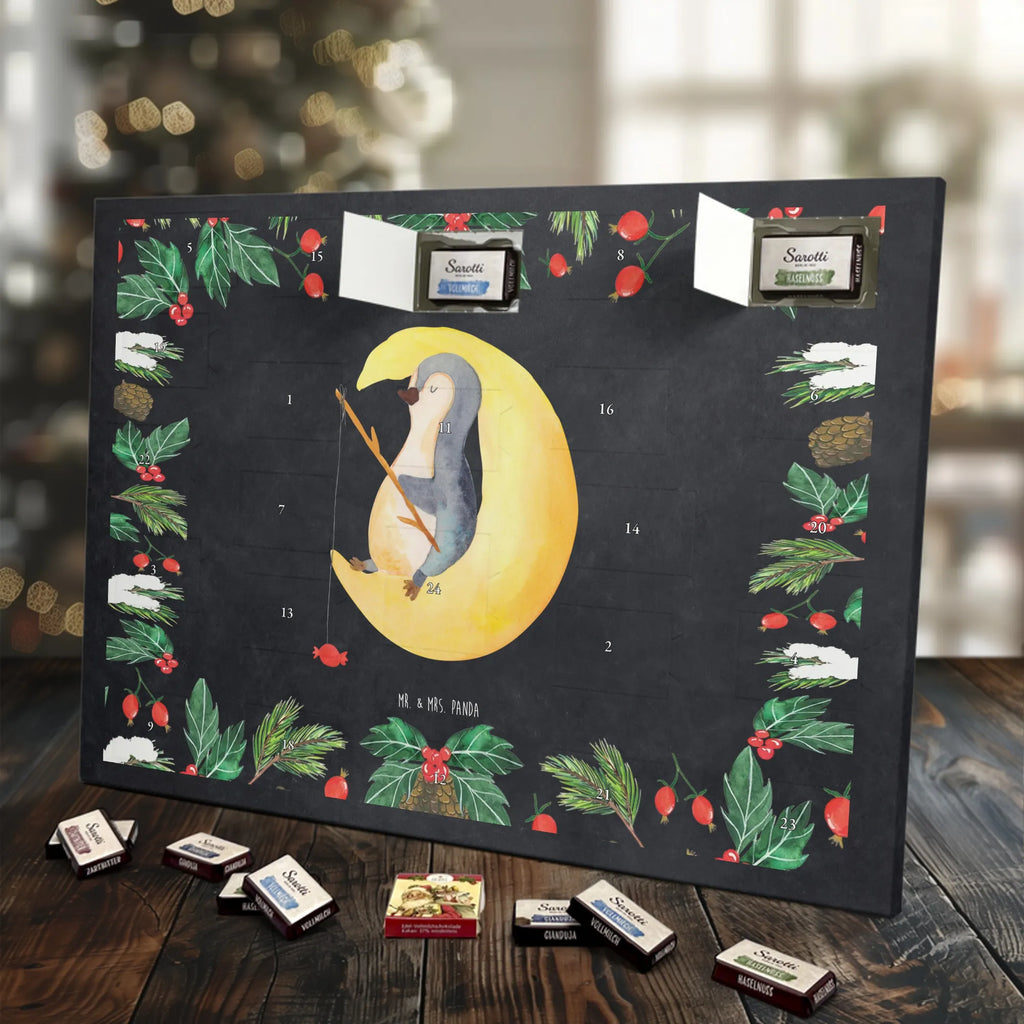 Chocolate advent calendar Penguin moon North Pole, Penguins, bedroom, night's rest, falling asleep, insomnia, guest room, sleep, penguins, saying
