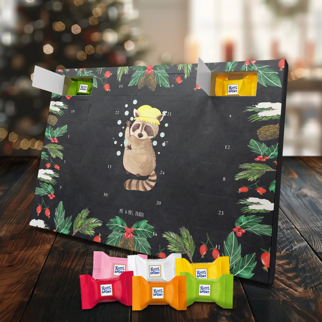 Chocolate advent calendar Raccoon gift ideas, gifts, small animals, good mood, cute, funny sayings, cute animal motives, hand drawn, special gifts, card, animal lover, raccoon, soap bubbles, wash, daydreaming