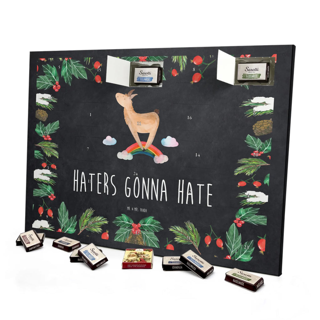 Chocolate advent calendar lama rainbow Llama, alpaca, trendy animal, Freedom, Cloud country, Outsider, School, Rainbow, Self-employed