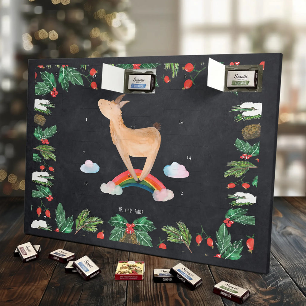 Chocolate advent calendar lama rainbow Llama, alpaca, trendy animal, Freedom, Cloud country, Outsider, School, Rainbow, Self-employed