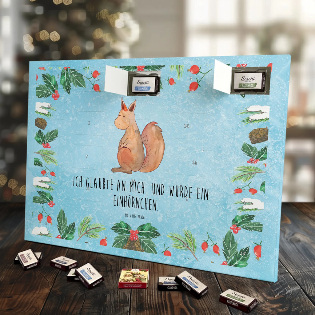 Chocolate advent calendar unicorn Believe squirrel