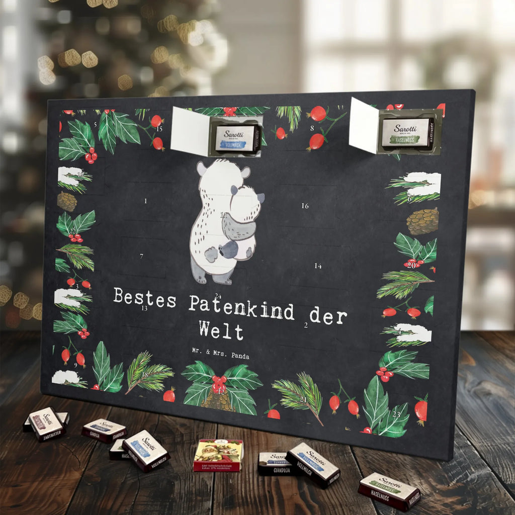 Chocolate advent calendar panda Best godchild in the world gift, birthday, gift idea, birthday present, giving, thank you, for, make you happy, gift tip, christening gift, godfather, Godchild, nephew, baptized, godmother, niece, baptism, christening ceremony