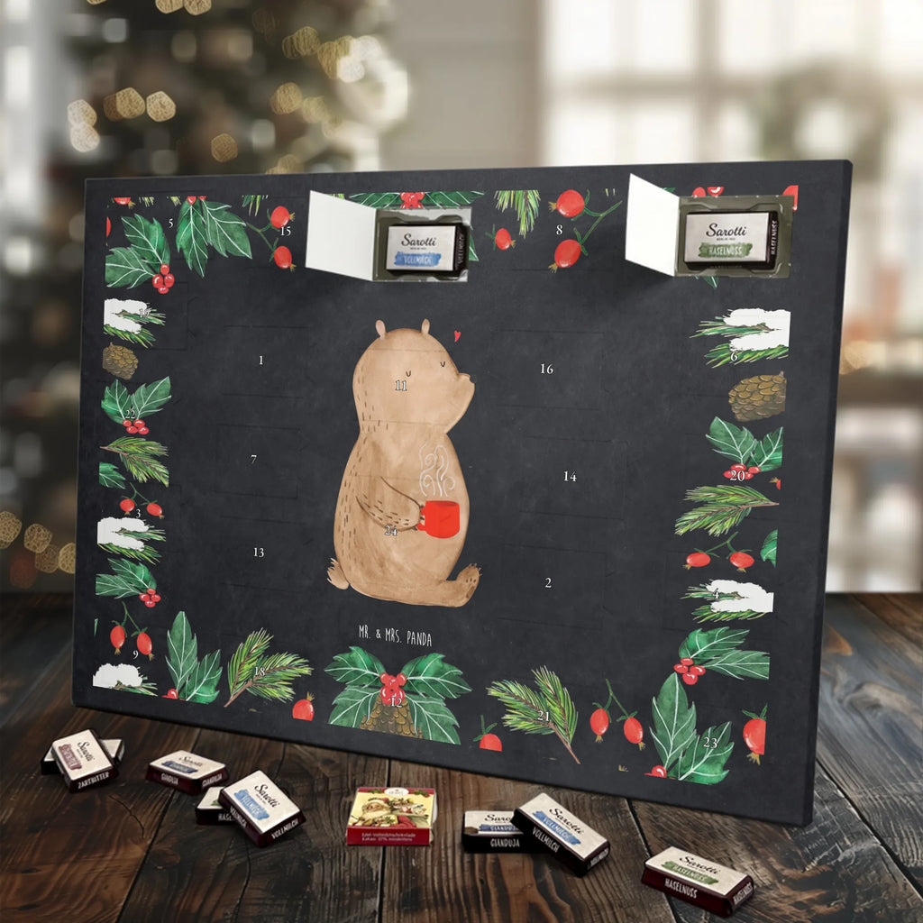 Chocolate advent calendar bear Coffee cuddly toy, teddy bear, morning routine, save the world, bears, good morning, conquer the world