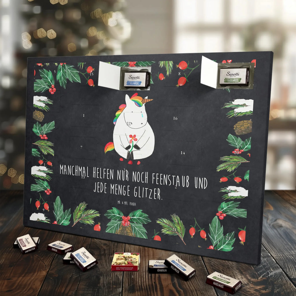 Chocolate advent calendar unicorn Sad friends, Friendship, consoling, grief, greeting card, flower