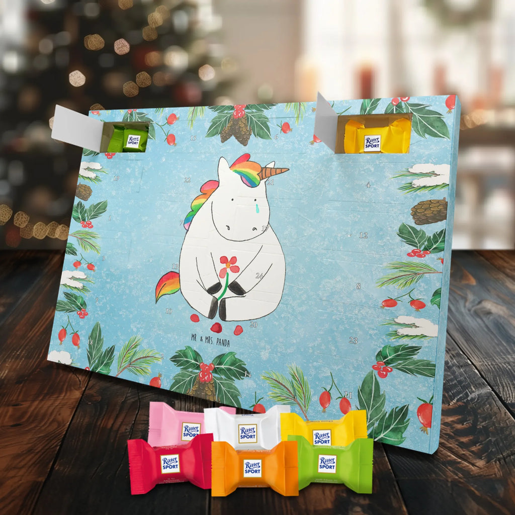 Chocolate advent calendar unicorn Sad friends, Friendship, consoling, grief, greeting card, flower