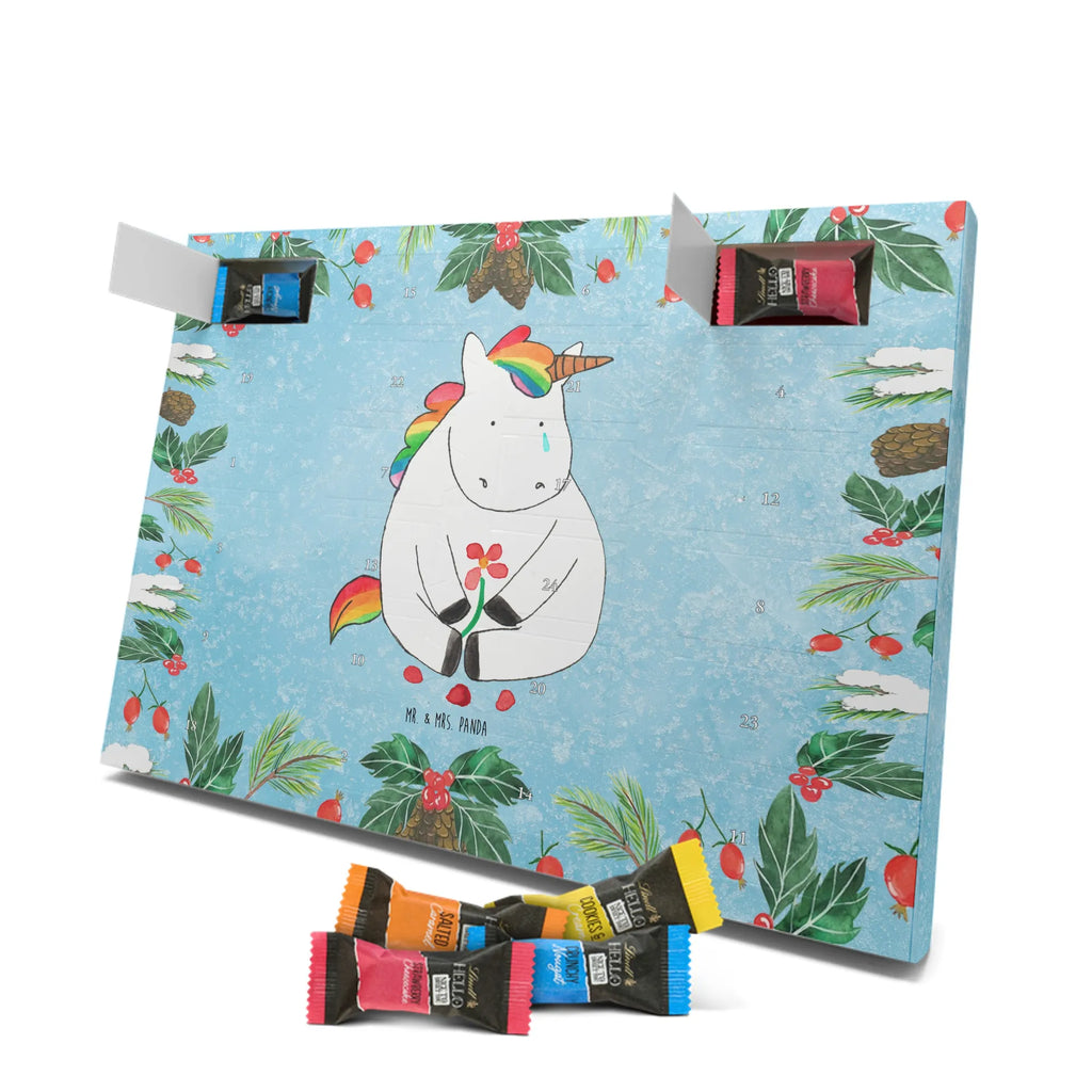 Chocolate advent calendar unicorn Sad friends, Friendship, consoling, grief, greeting card, flower