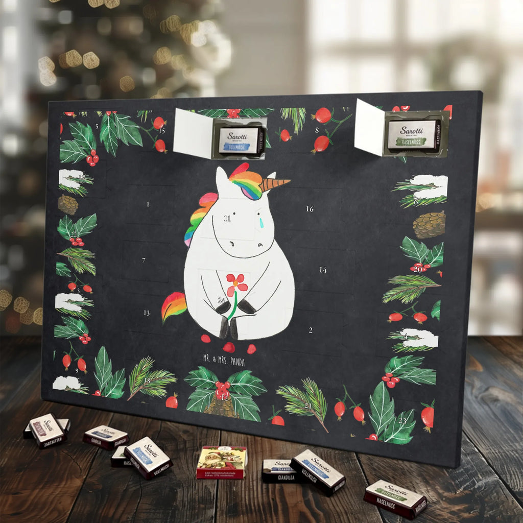 Chocolate advent calendar unicorn Sad friends, Friendship, consoling, grief, greeting card, flower