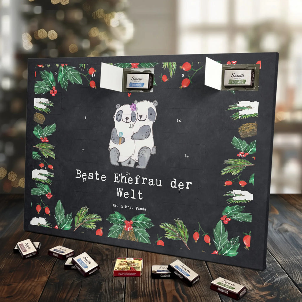 Chocolate advent calendar panda best wife in the world gift, birthday, gift idea, birthday present, giving, thank you, for, make you happy, gift tip, Bride, Dream Woman, Marriage, Girlfriend, Life Companion, Darling, Best, Wedding, Spouse, Wife, Little Things, Woman