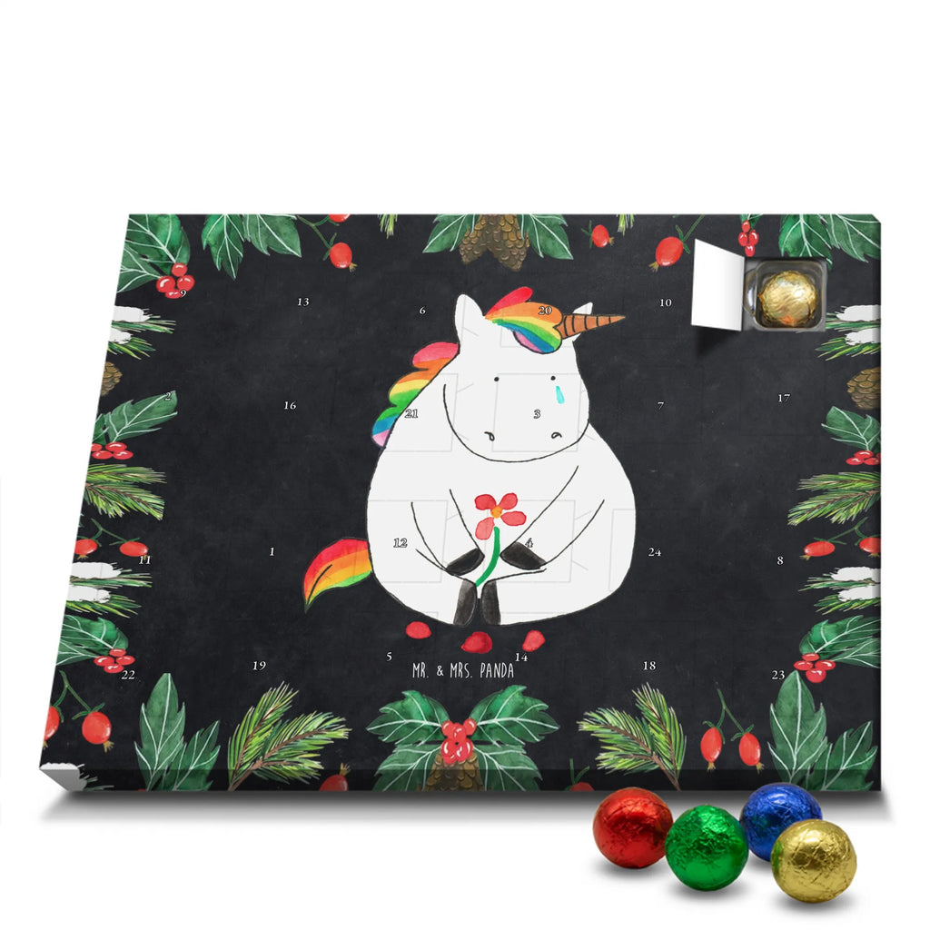 Chocolate advent calendar unicorn Sad friends, Friendship, consoling, grief, greeting card, flower