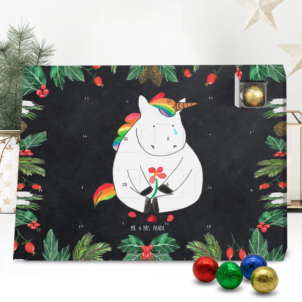 Chocolate advent calendar unicorn Sad friends, Friendship, consoling, grief, greeting card, flower