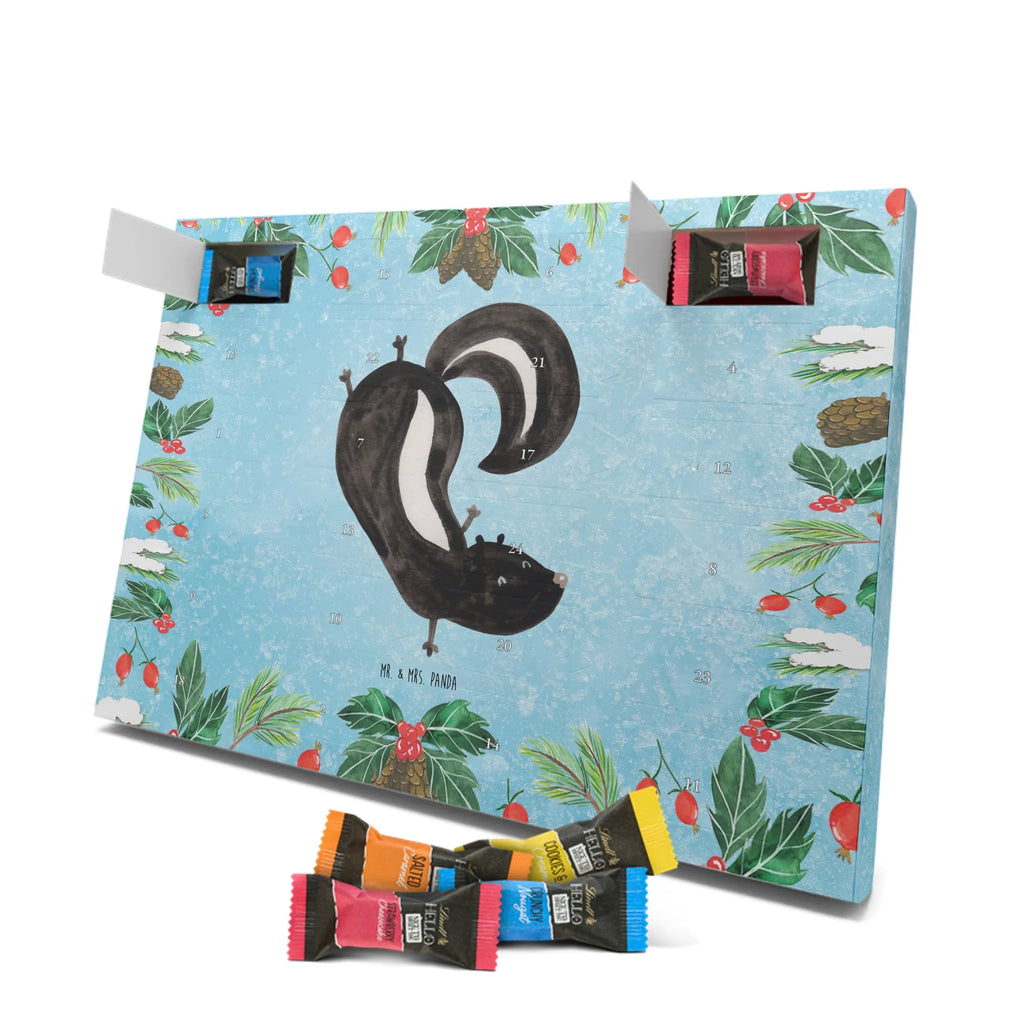 Chocolate advent calendar skunk handstand child, stink, playful, playground, wild animal, predator