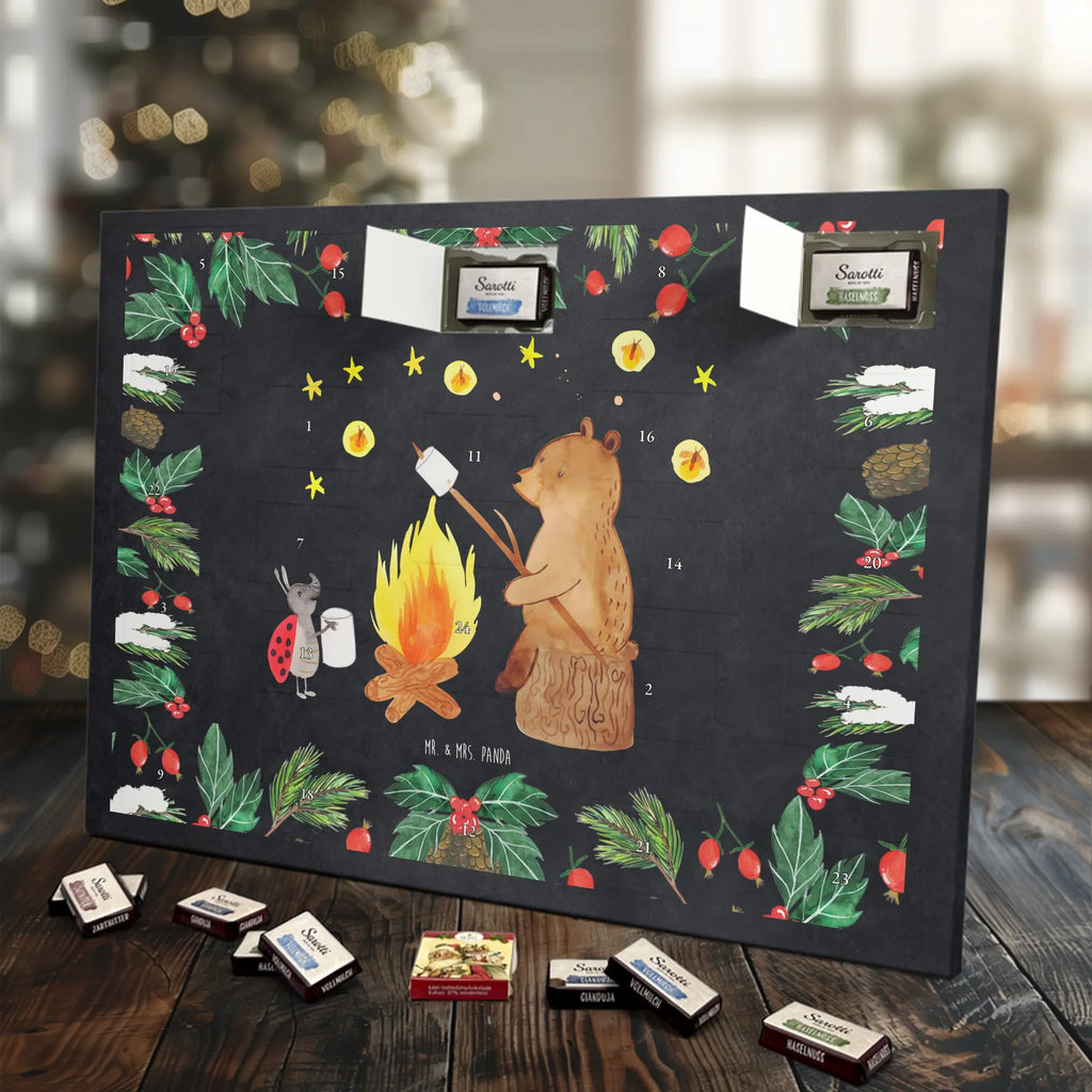 Chocolate advent calendar Bear & Ladybird campfire cuddly toy, teddy bear, Campfire