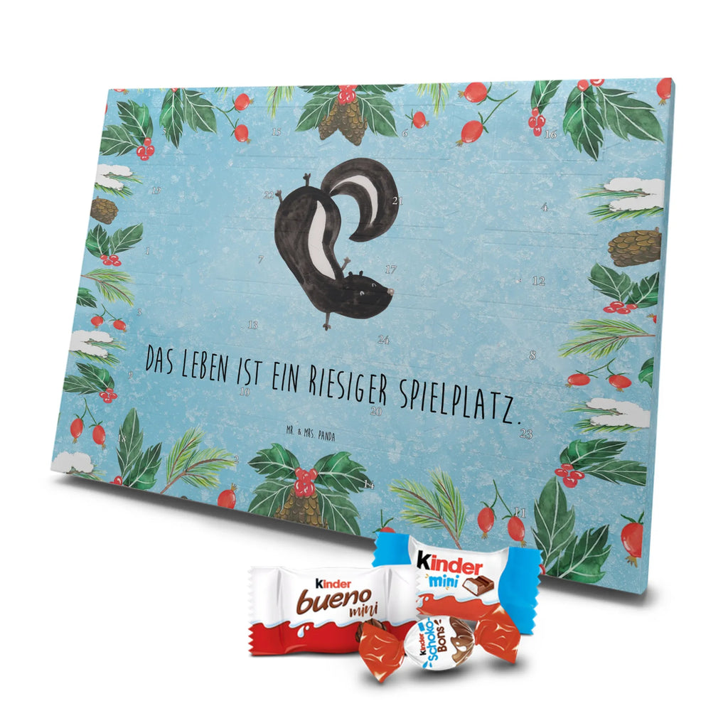 Chocolate advent calendar skunk handstand child, stink, playful, playground, wild animal, predator