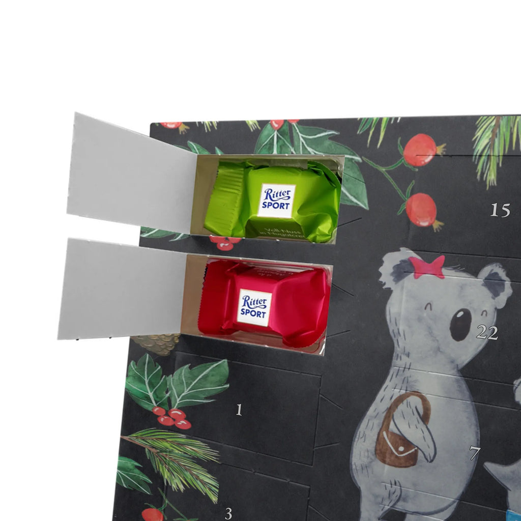 Chocolate advent calendar Koala family with two kids Father's Day, Mother's Day, family life, best family, koala bear, koala family, family time, favourite family