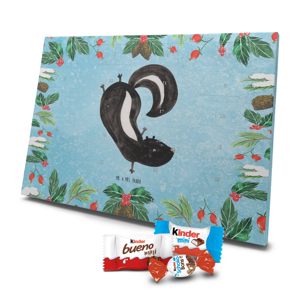 Chocolate advent calendar skunk handstand child, stink, playful, playground, wild animal, predator
