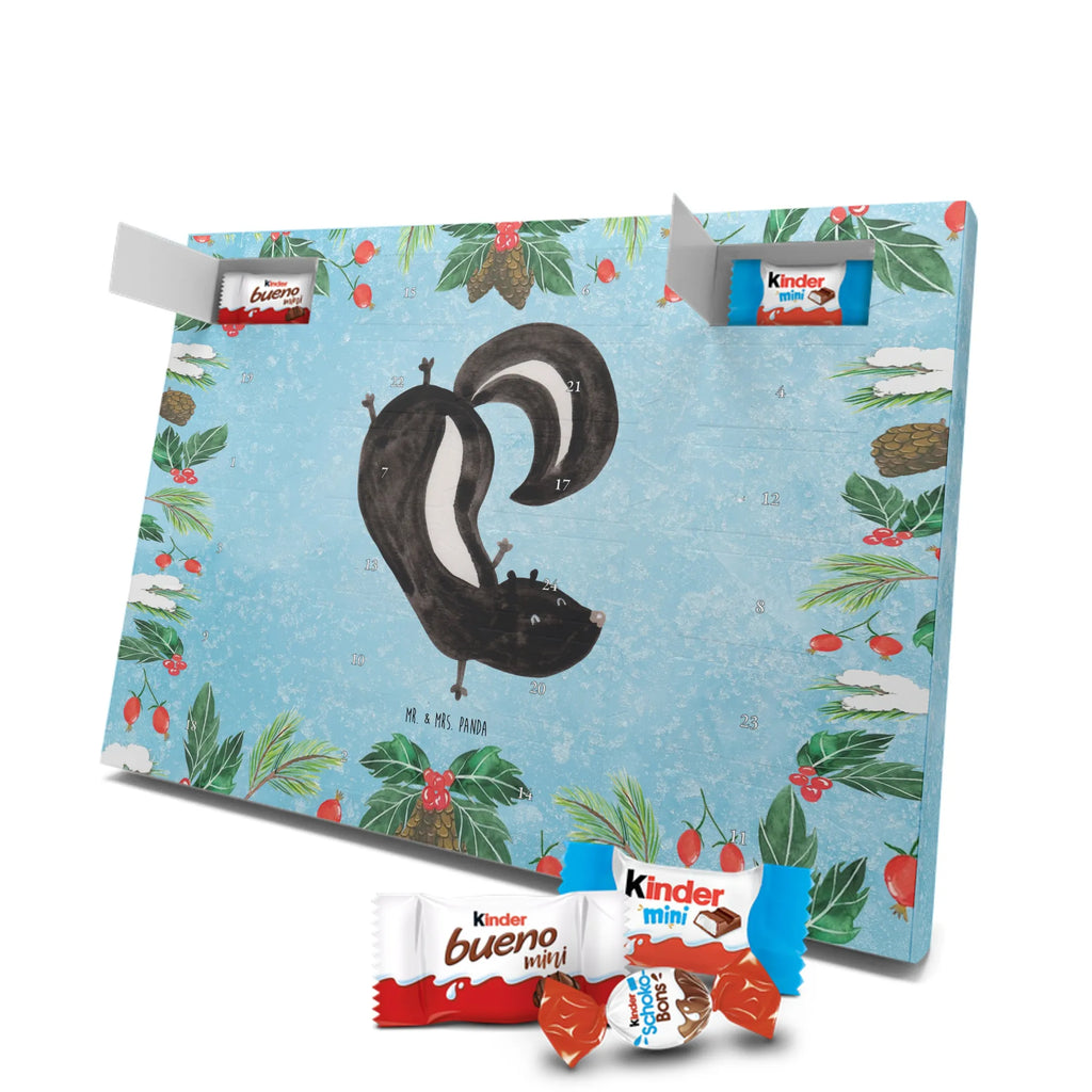 Chocolate advent calendar skunk handstand child, stink, playful, playground, wild animal, predator