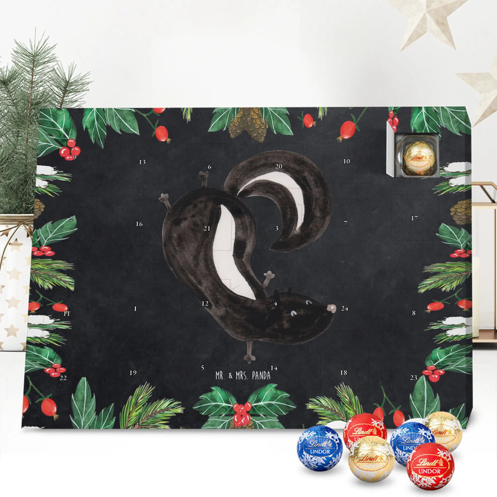 Chocolate advent calendar skunk handstand child, stink, playful, playground, wild animal, predator