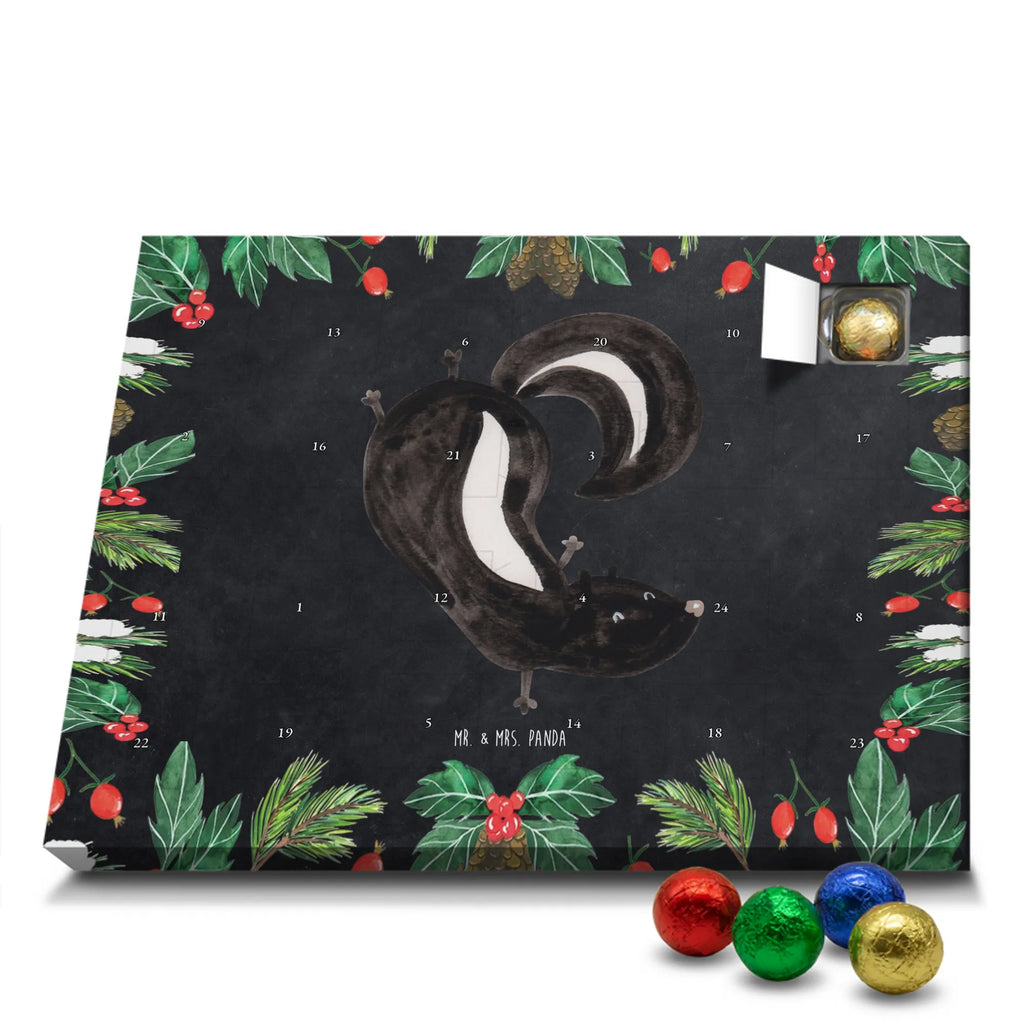 Chocolate advent calendar skunk handstand child, stink, playful, playground, wild animal, predator