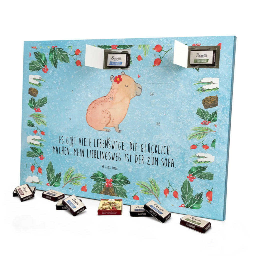 Chocolate advent calendar Capybara flower card, gift ideas, gifts, animal lover, special gifts, cute animal motives, hand drawn, small animals, good mood, cute, funny sayings