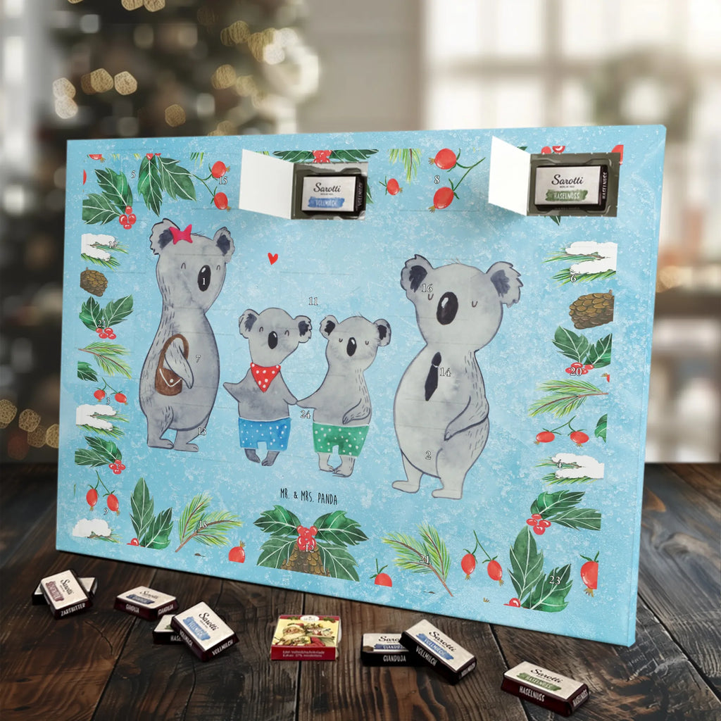 Chocolate advent calendar Koala family with two kids Father's Day, Mother's Day, family life, best family, koala bear, koala family, family time, favourite family