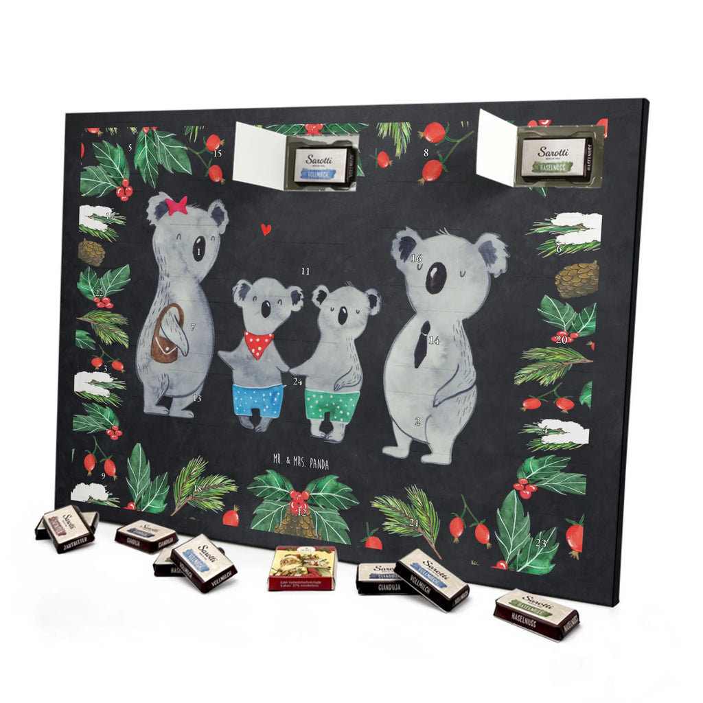 Chocolate advent calendar Koala family with two kids Father's Day, Mother's Day, family life, best family, koala bear, koala family, family time, favourite family