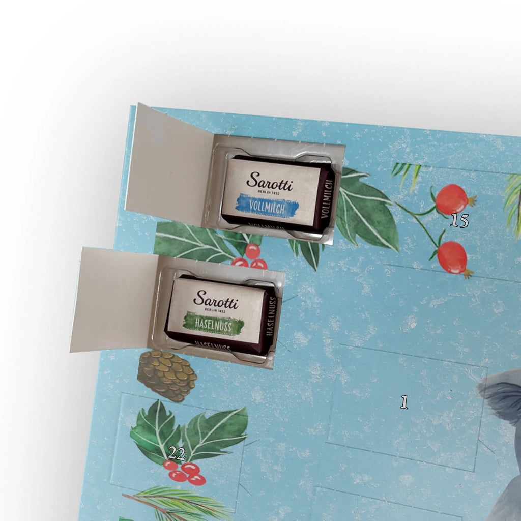 Chocolate advent calendar koala gift ideas, gifts, small animals, good mood, cute, funny sayings, cute animal motives, hand drawn, special gifts, card, animal lover, dream, bedroom, dreamland, sleeping, koala bear