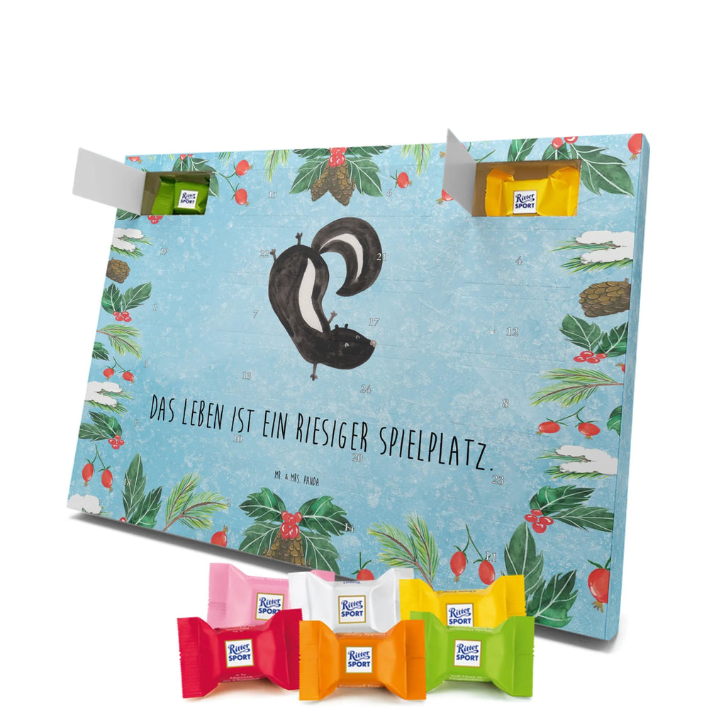 Chocolate advent calendar skunk handstand child, stink, playful, playground, wild animal, predator
