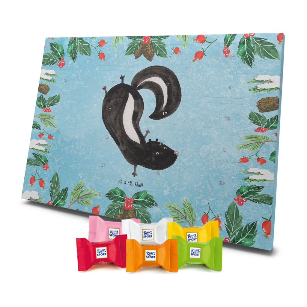 Chocolate advent calendar skunk handstand child, stink, playful, playground, wild animal, predator
