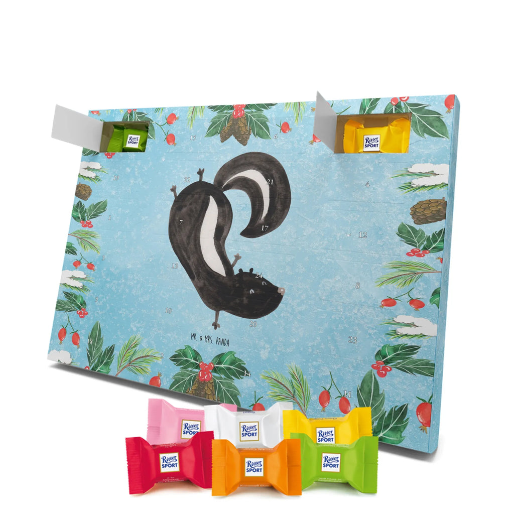 Chocolate advent calendar skunk handstand child, stink, playful, playground, wild animal, predator
