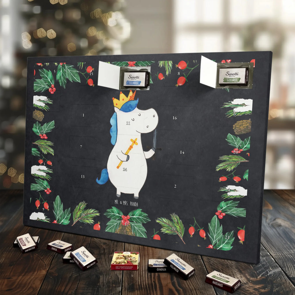 Chocolate advent calendar unicorn king with sword present boy, gift boyfriend, President, Prosecco, King, Ruler, Emperor, Chancellor, Crown, Princess, sword