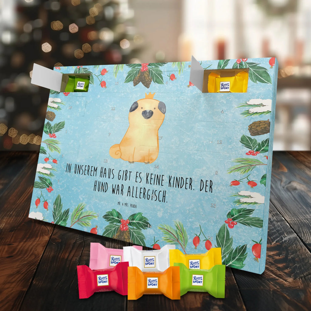 Chocolate advent calendar pug Crown mutt, dog sayings, love dogs, dog mama, funny gifts for dog owners, woof, what do you give a dog lover, dog breed, Christmas gifts for dogs, gifts for dogs, bag with dog print, love for dogs, hound, dog decorative items, childless, allergic, dog owners. Saying, Pug, house rules